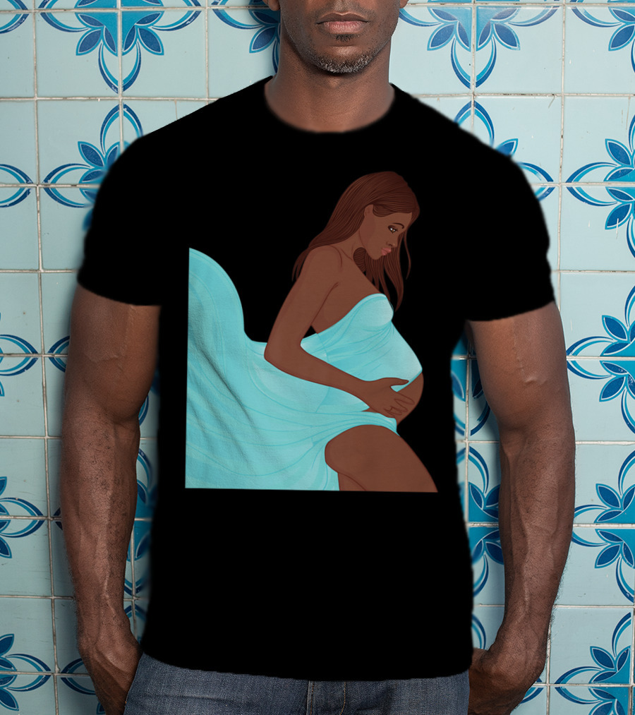Pregnancy Black Girl Magic African Queen Mom57 T-Shirt