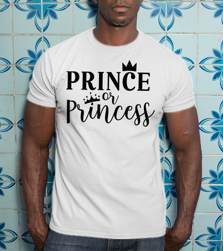 Prince Or Princess Gender Reveal Dad Cute91 T-Shirt