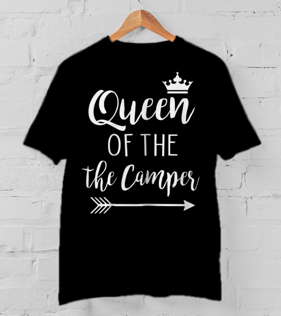 Queen Of The Camper Funny Mom Camping Arrow Crown T-Shirt