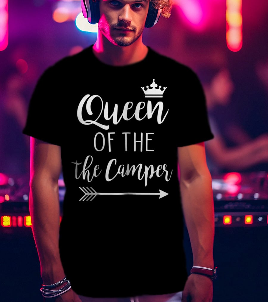 Queen Of The Camper Funny Mom Camping Arrow Crown T-Shirt