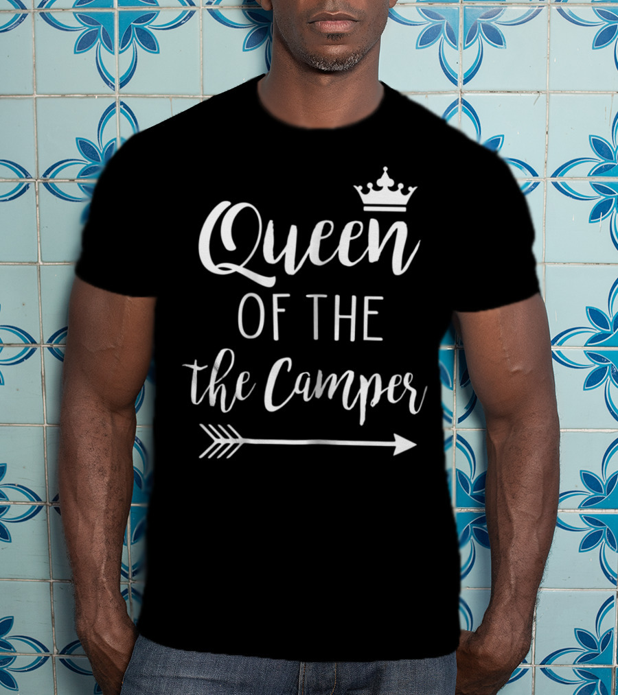 Queen Of The Camper Funny Mom Camping Arrow Crown T-Shirt