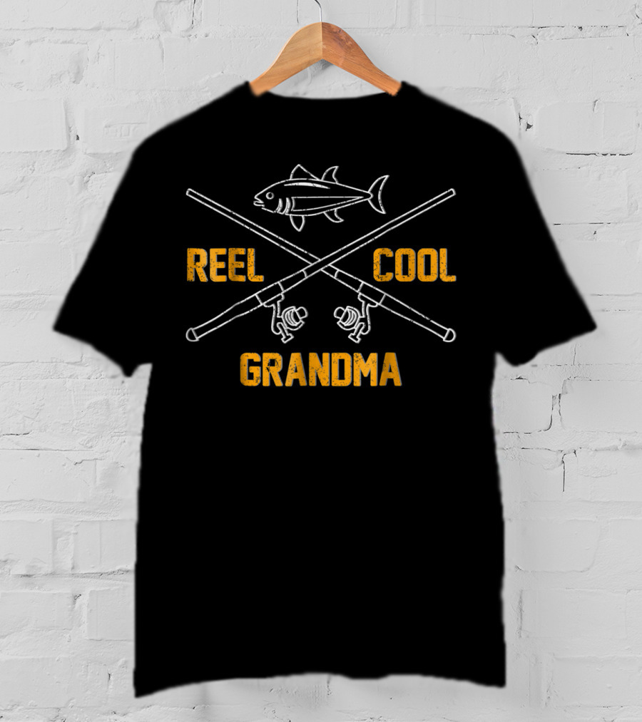Reel Cool Grandma Fishing Mom Funny Grandmas T-Shirt
