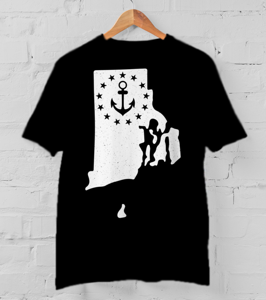 Rhode Island Anchor Independence With Stars T-Shirt