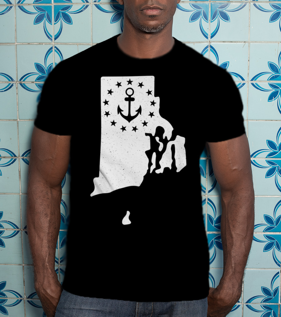 Rhode Island Anchor Independence With Stars T-Shirt