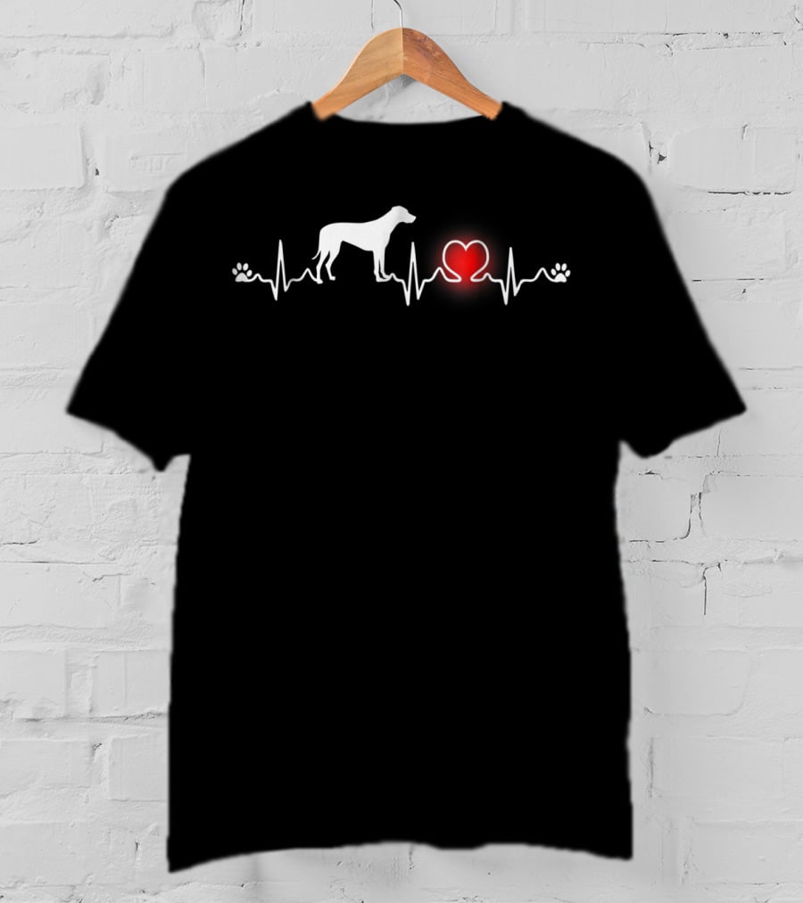 Rhodesian Ridgeback Heartbeat Paw Print Love T-Shirt