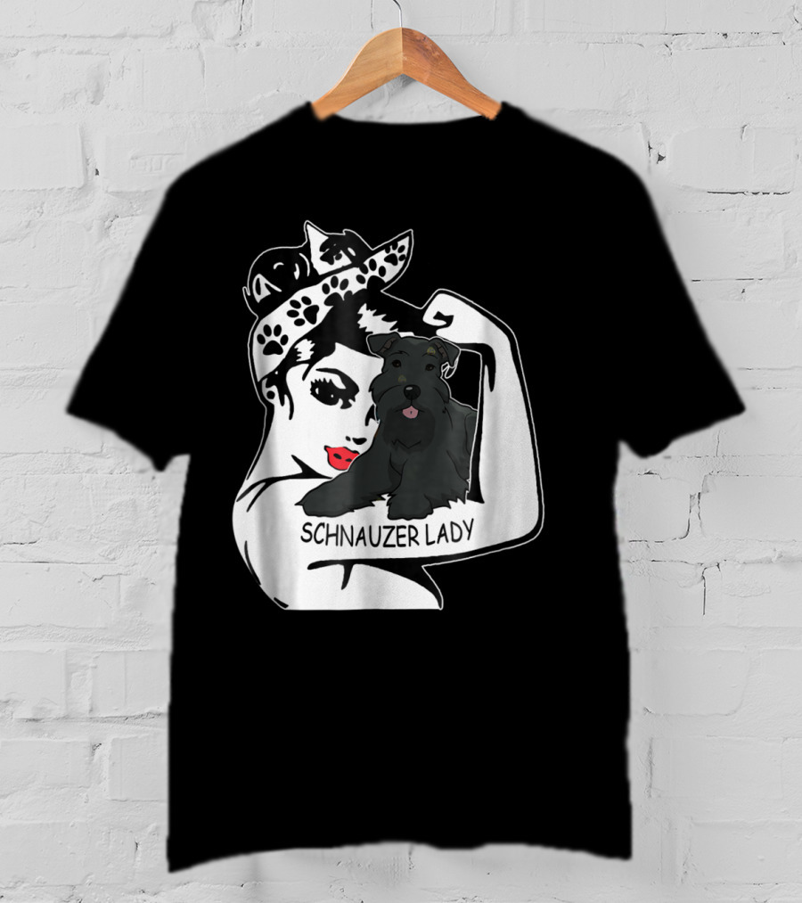 Schnauzer Strong Lady Mom Funny Birthday T-Shirt