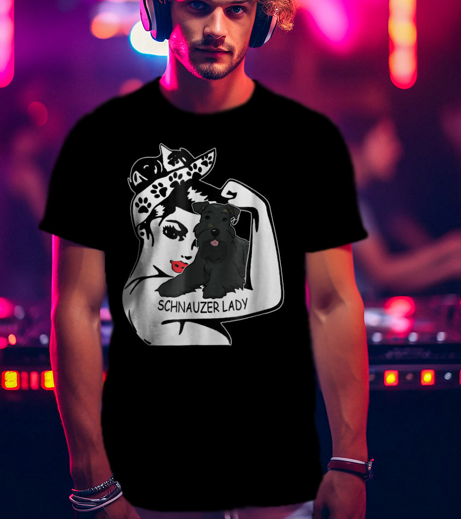 Schnauzer Strong Lady Mom Funny Birthday T-Shirt
