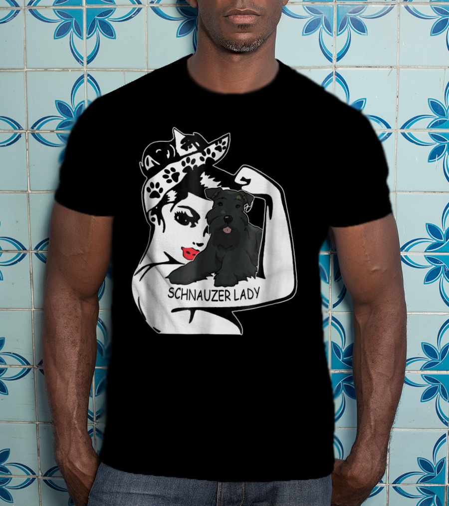 Schnauzer Strong Lady Mom Funny Birthday T-Shirt
