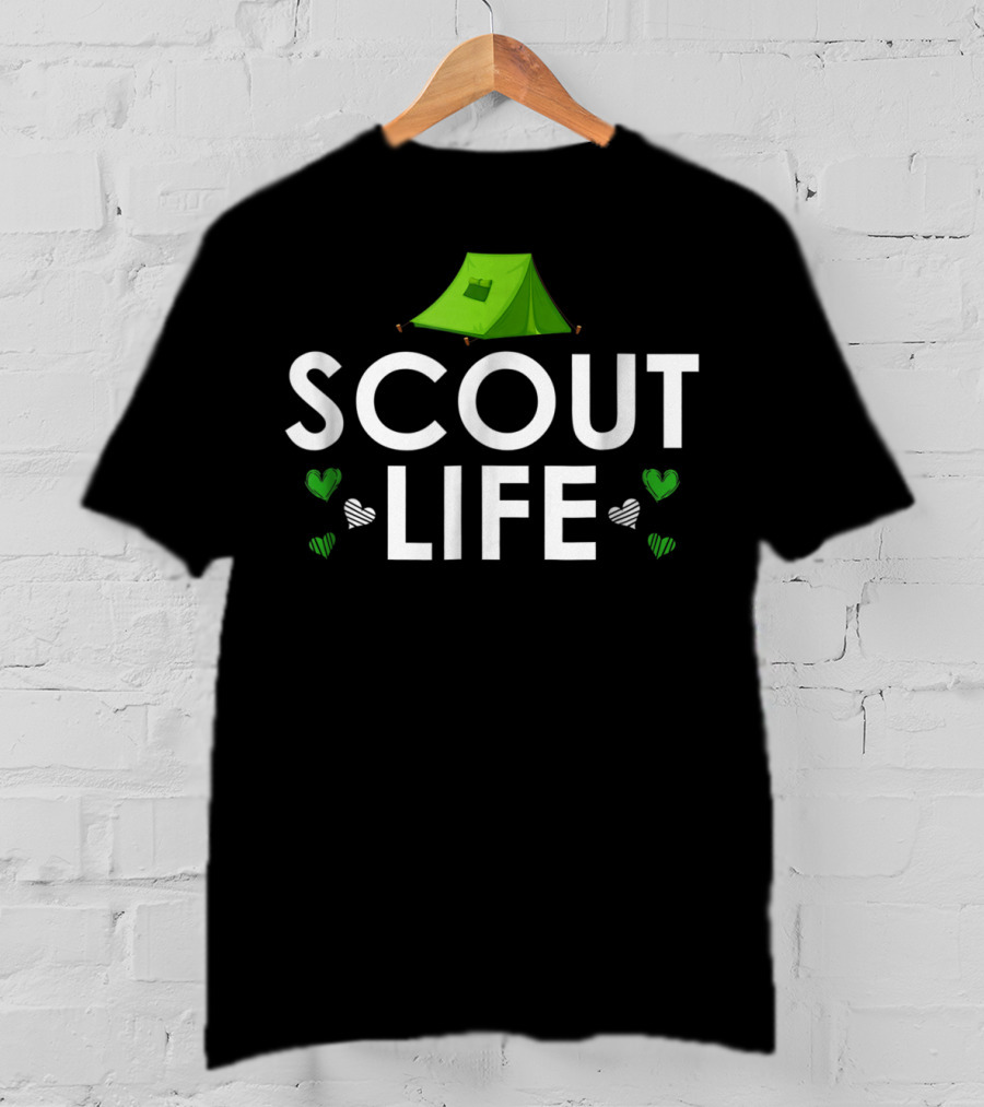 Scout Life Green Tent Camping Adventure Scouting T-Shirt
