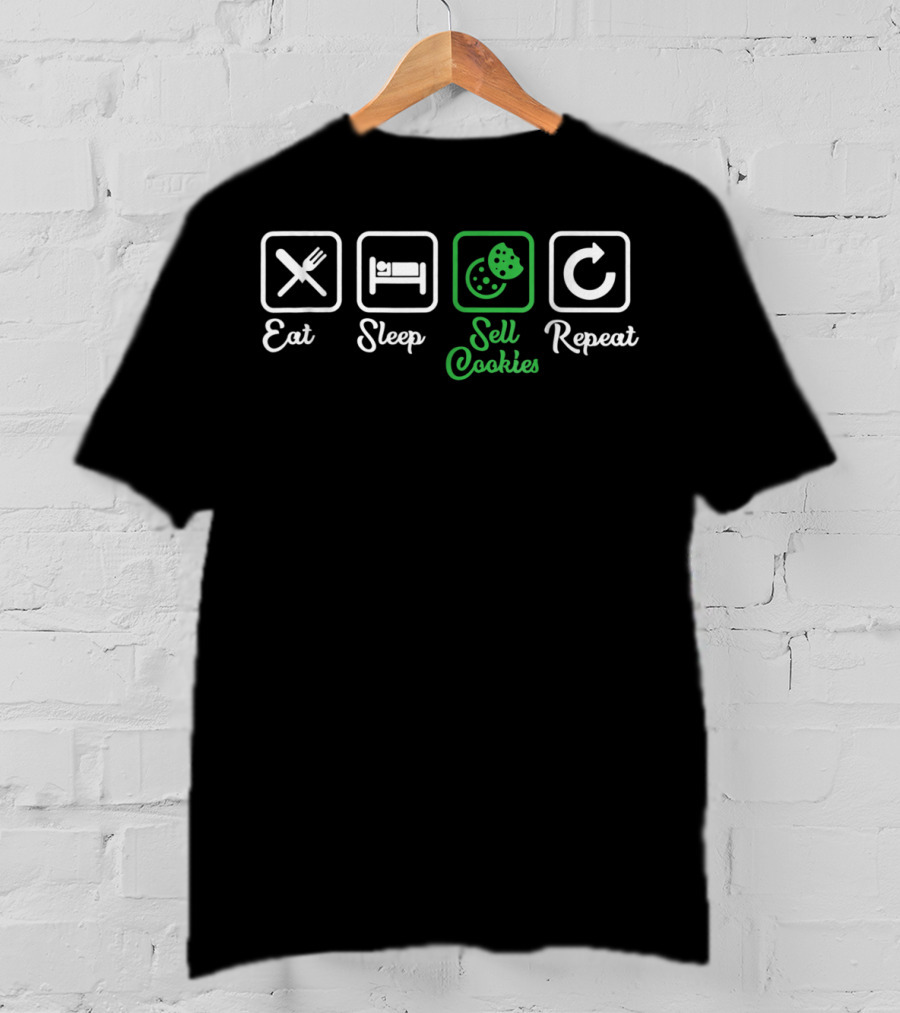 Eat Sleep Sell Cookies Repeat Scout Mom Daughter T-Shirt