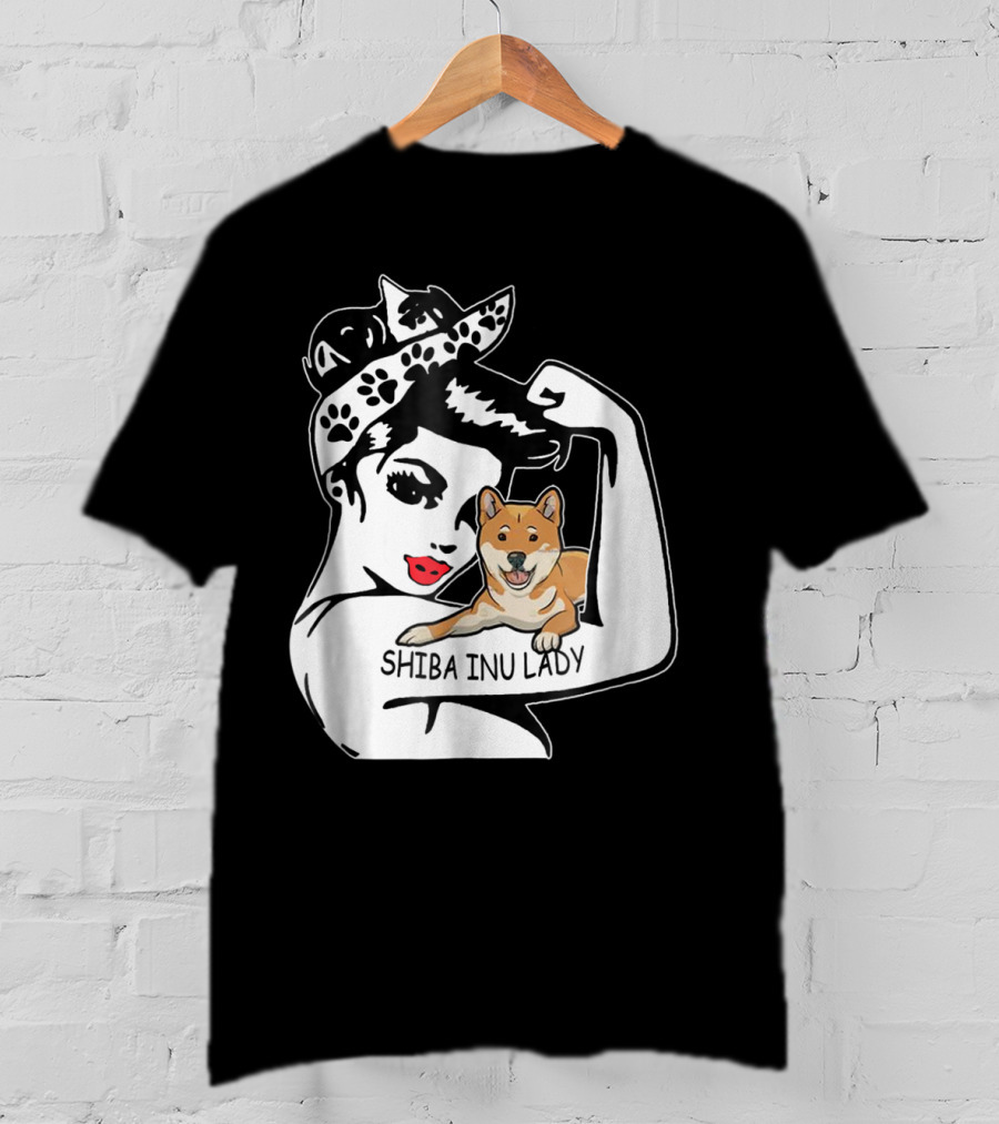 Shiba Inu Lady Strong Mom Birthday Funny T-Shirt