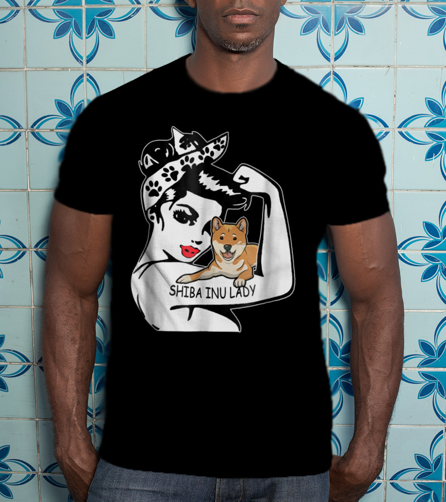 Shiba Inu Lady Strong Mom Birthday Funny T-Shirt