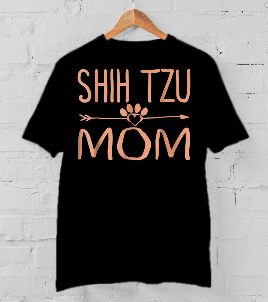 Shih Tzu Mom Paw Heart Arrow Dog Lovers T-Shirt