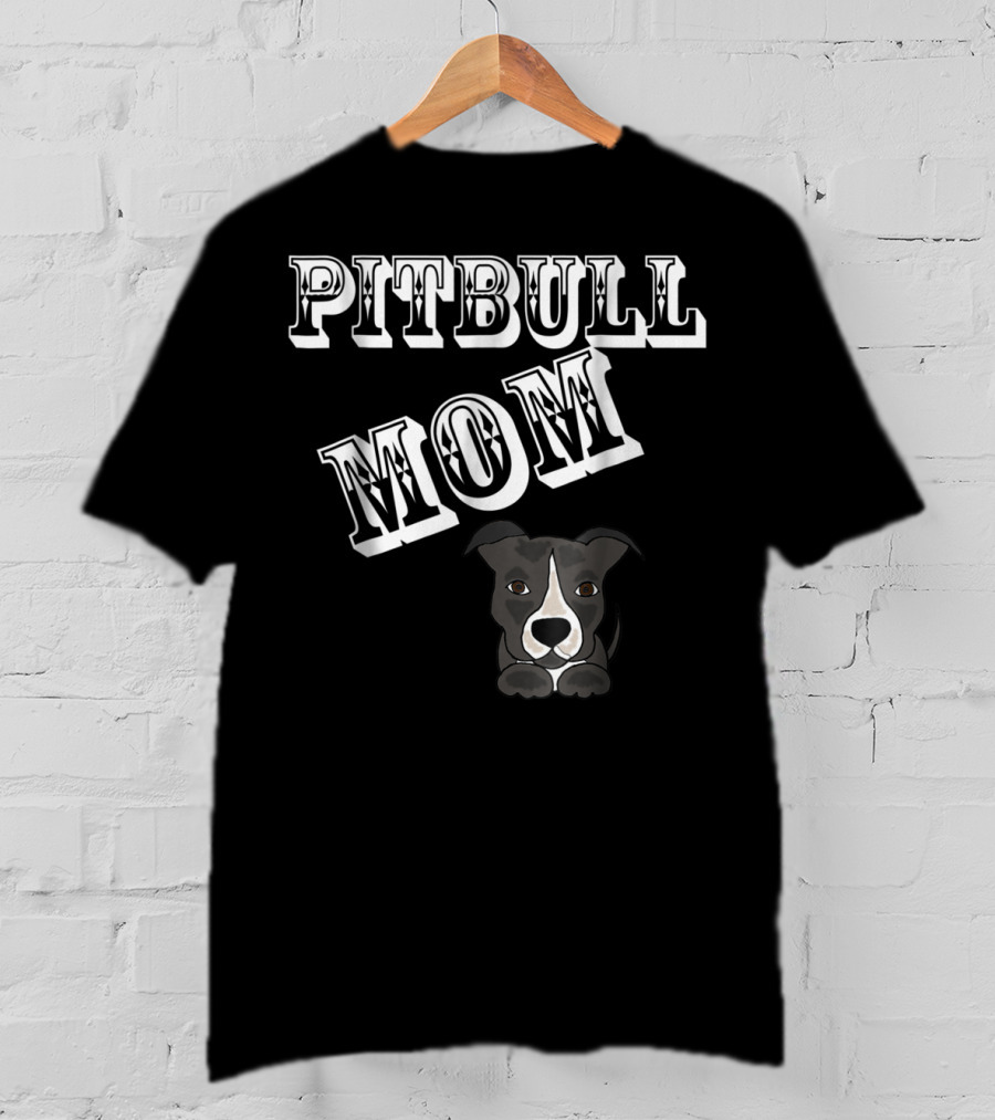 Pitbull Mom SmileteesPets Cute Pitbull T-Shirt