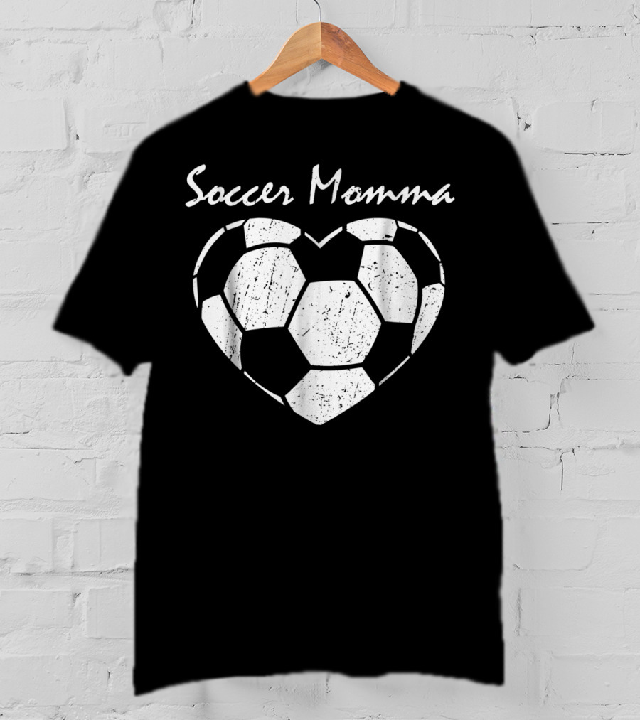 Soccer Momma Heart Graphic Soccer T-Shirt