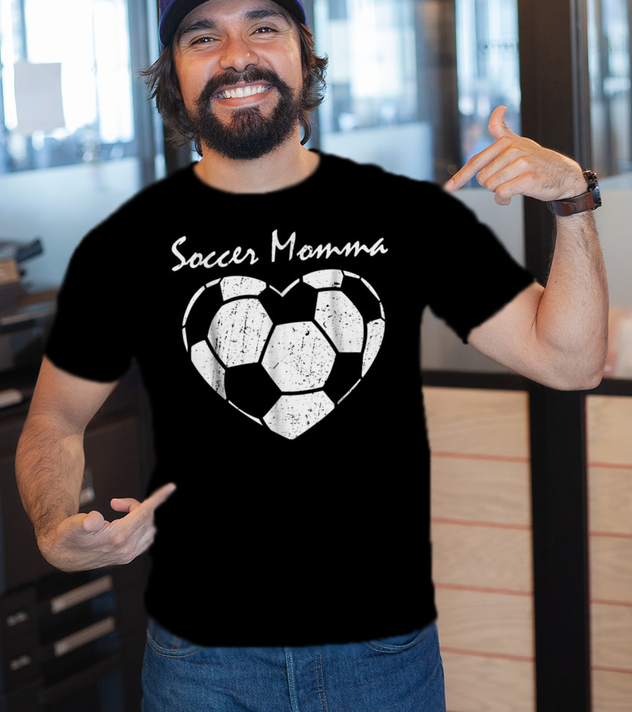 Soccer Momma Heart Graphic Soccer T-Shirt