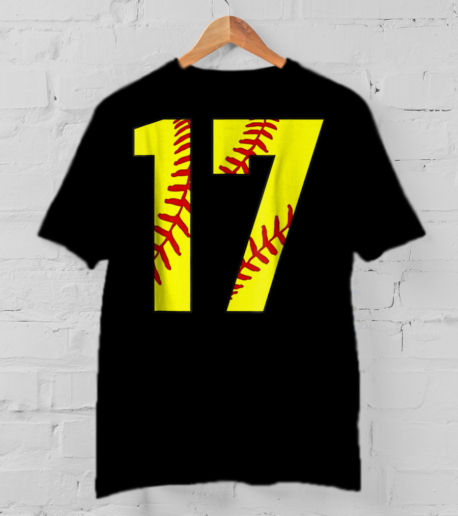 Softball Mom 17 Jersey Player Fan T-Shirt