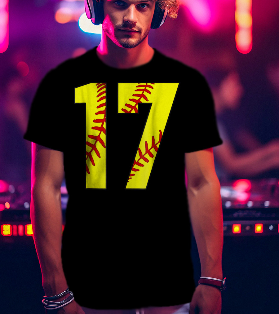 Softball Mom 17 Jersey Player Fan T-Shirt
