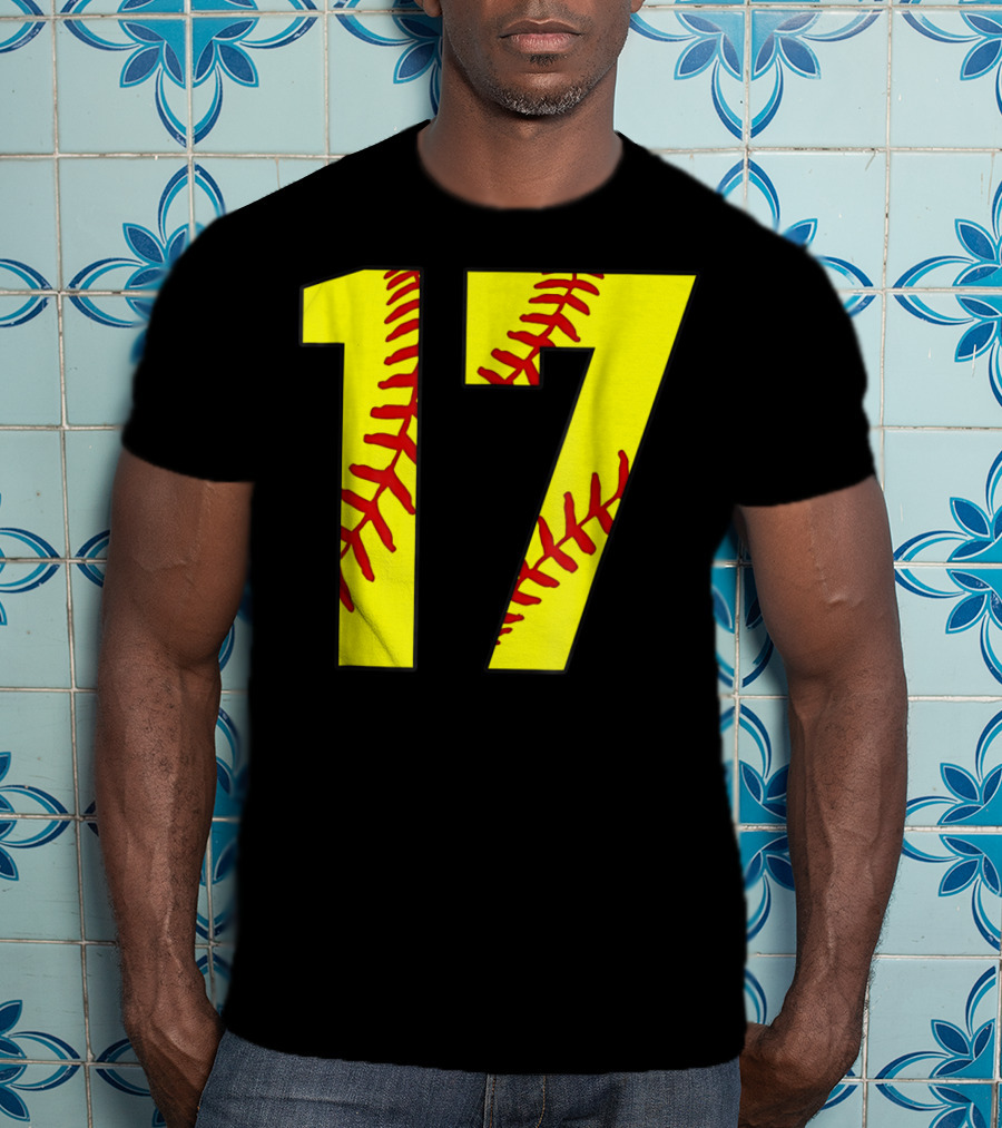 Softball Mom 17 Jersey Player Fan T-Shirt