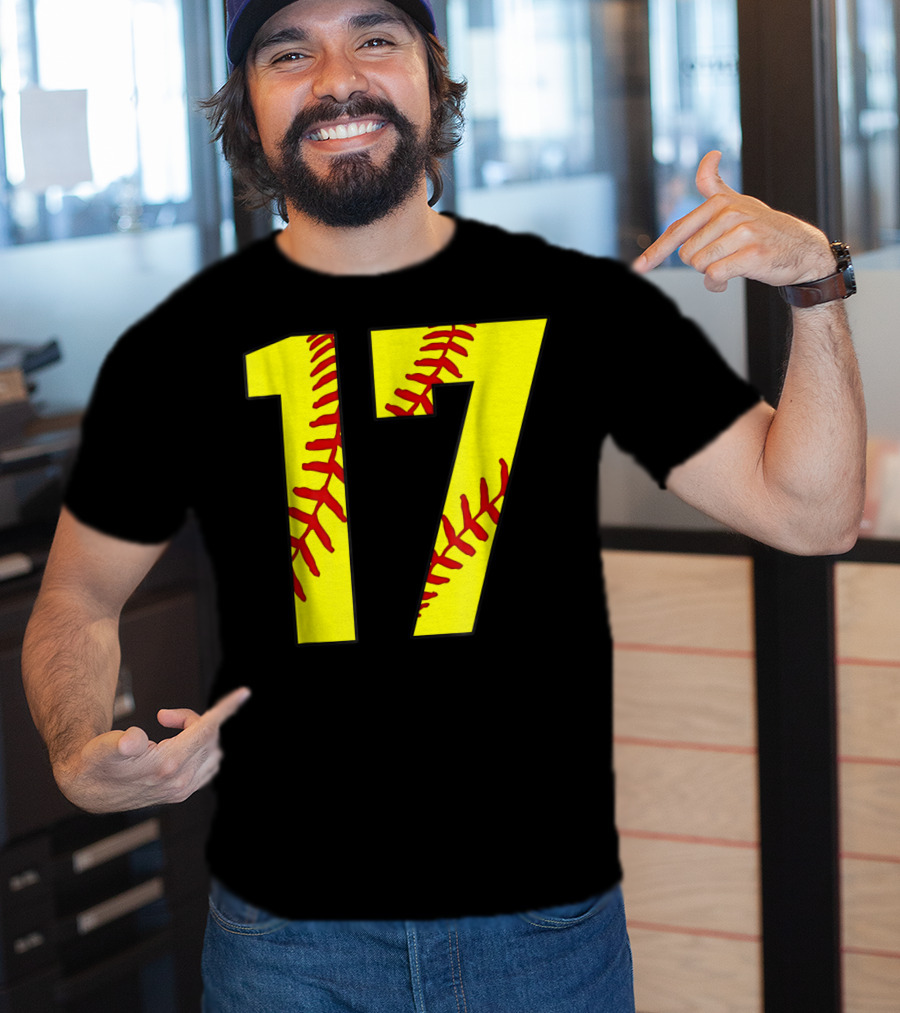 Softball Mom 17 Jersey Player Fan T-Shirt