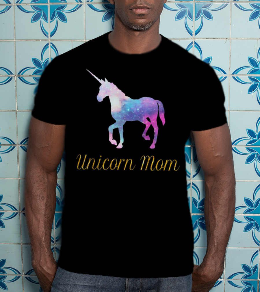 Unicorn Mom Sparkly Galaxy Birthday Party T-Shirt