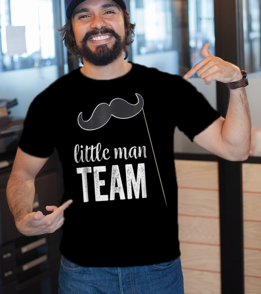 Little Man Team Mustache Gender Reveal Party T-Shirt