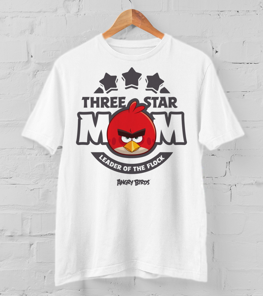Three Star Mom Leader Of The Flock Angry Birds T-Shirt