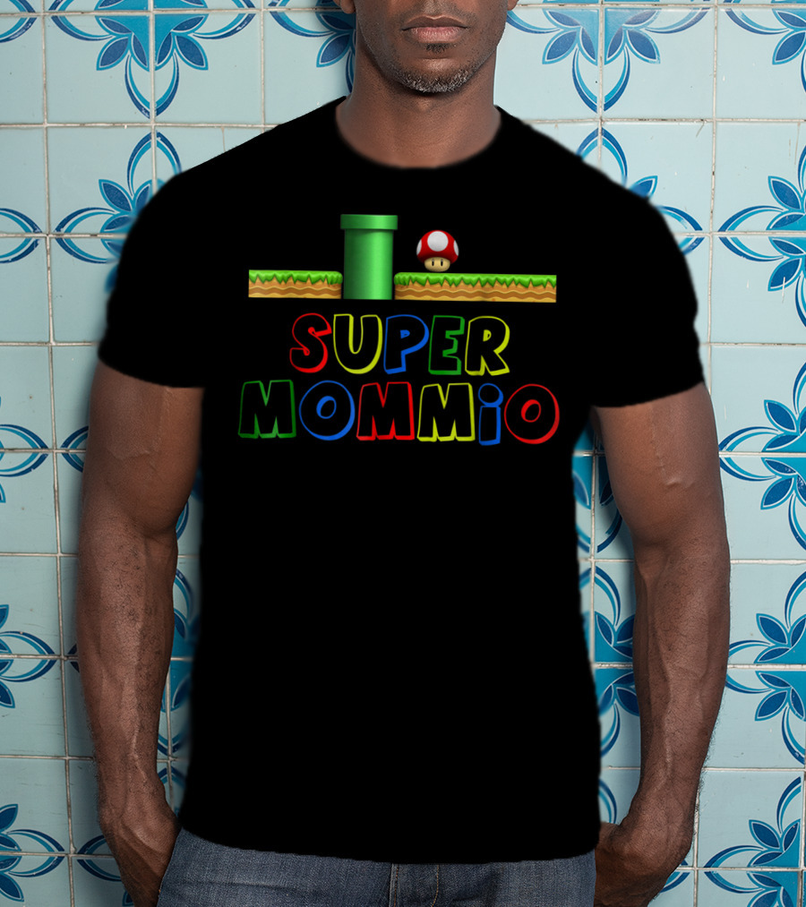 Super Mommio Gamer Mom Mario Mushroom Inspired T-Shirt
