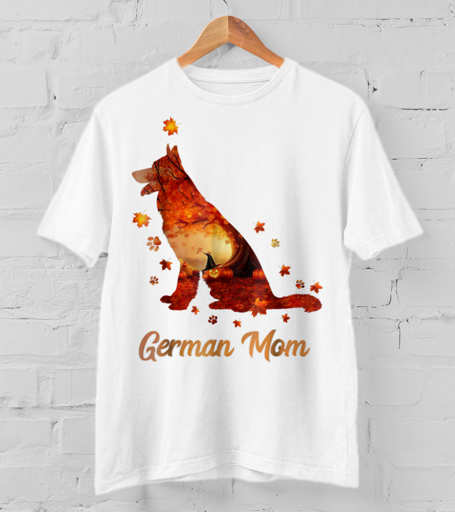 German Shepherd Mom Autumn Scene T-Shirt