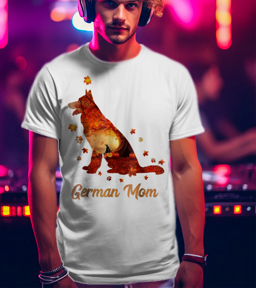 German Shepherd Mom Autumn Scene T-Shirt