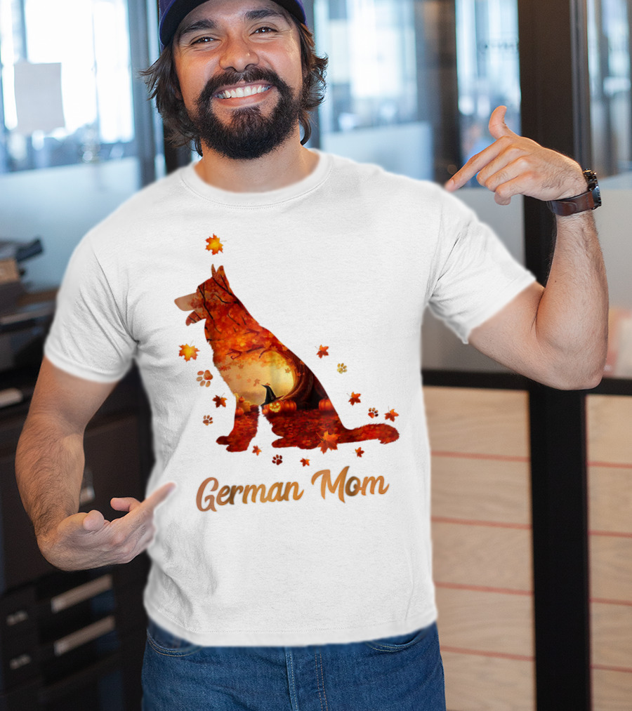 German Shepherd Mom Autumn Scene T-Shirt