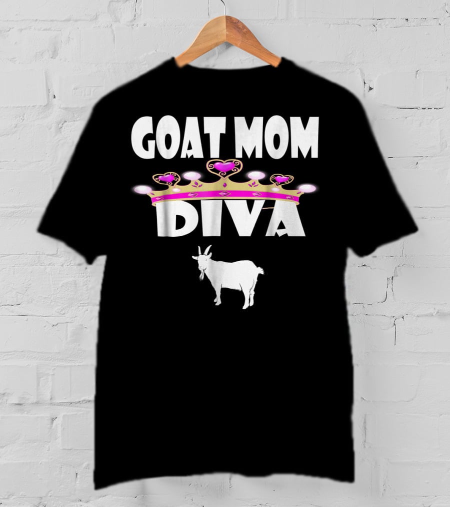 GOAT MOM DIVA Pink Crown Pet Goat Lover T-Shirt