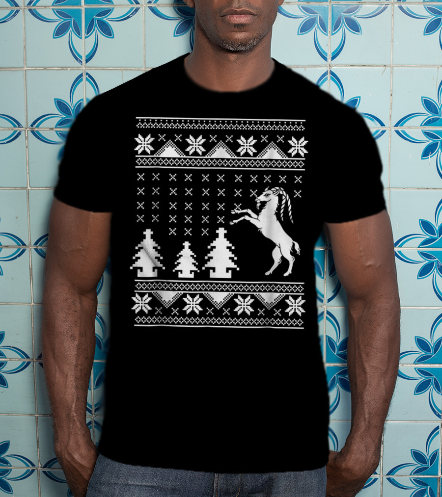 Goat Ugly Christmas Sweater Pattern For Goat Mom Lovers T-Shirt