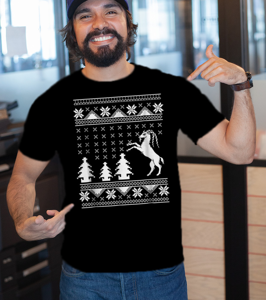 Goat Ugly Christmas Sweater Pattern For Goat Mom Lovers T-Shirt