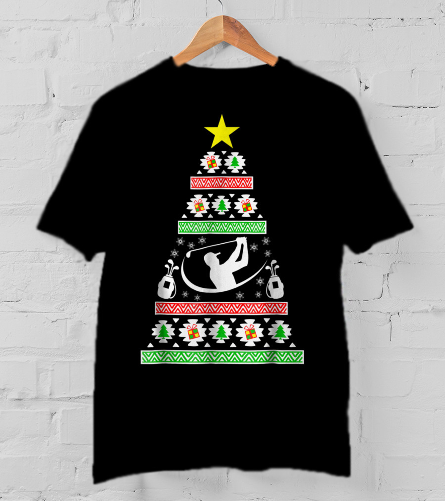 Golf Ugly Christmas Tree For Golfer Mom Or Dad 13 T-Shirt