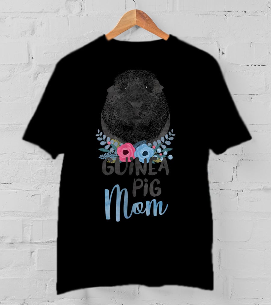 Guinea Pig Mom Floral Cute Pet Owner T-Shirt