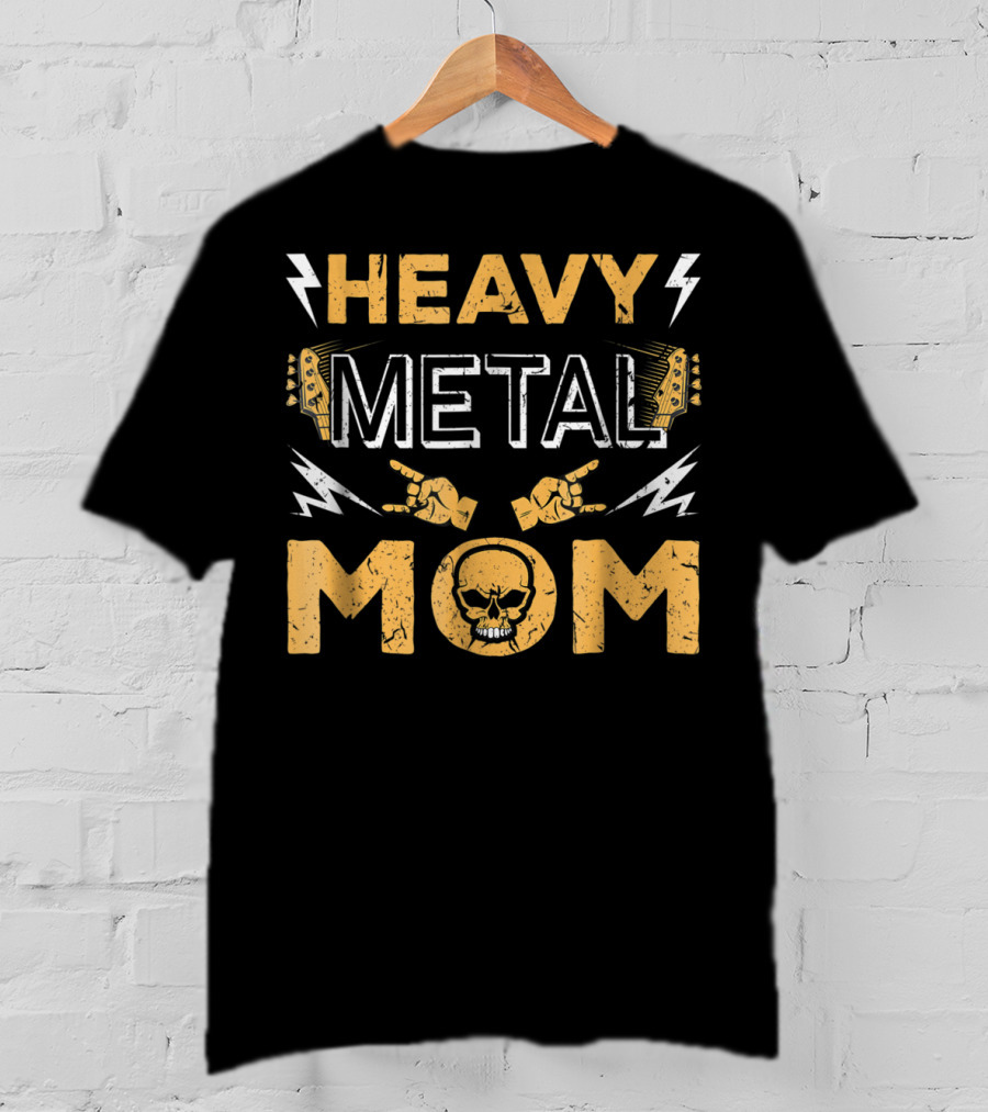 Heavy Metal Mom Vintage Band Skull Music Mother T-Shirt