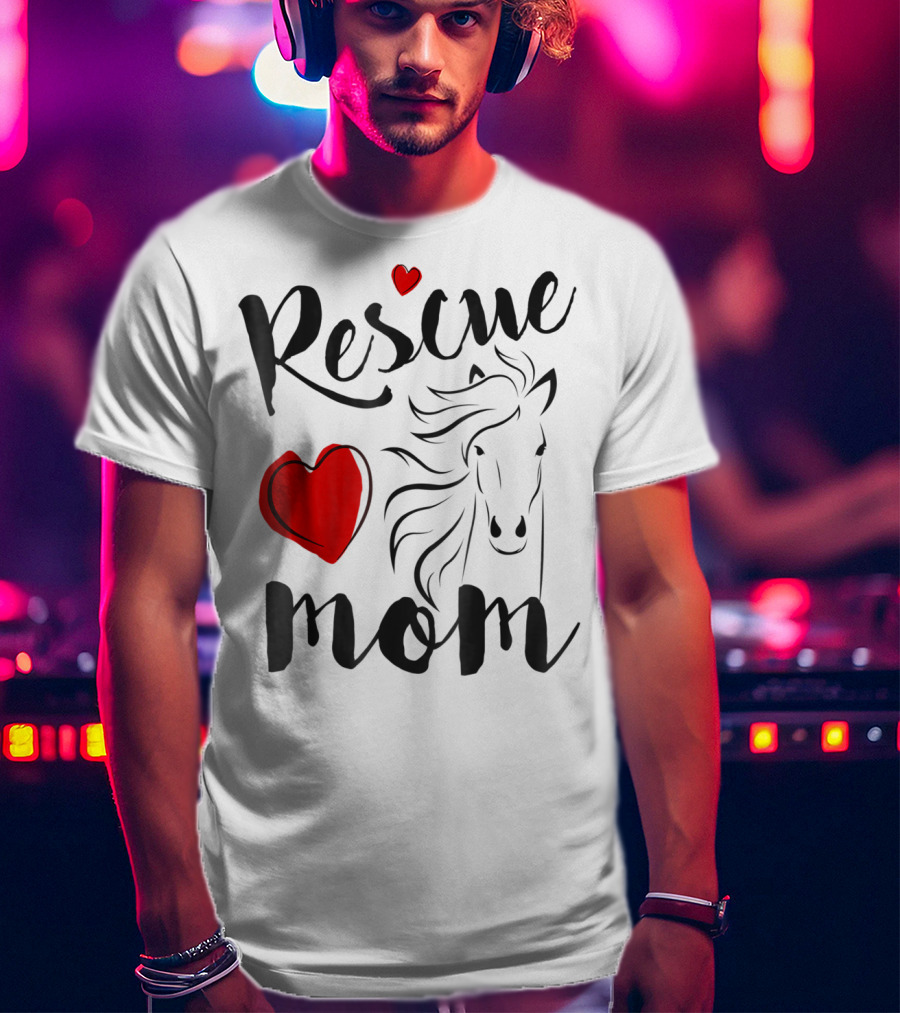 Rescue Mom Heart Horse T-Shirt