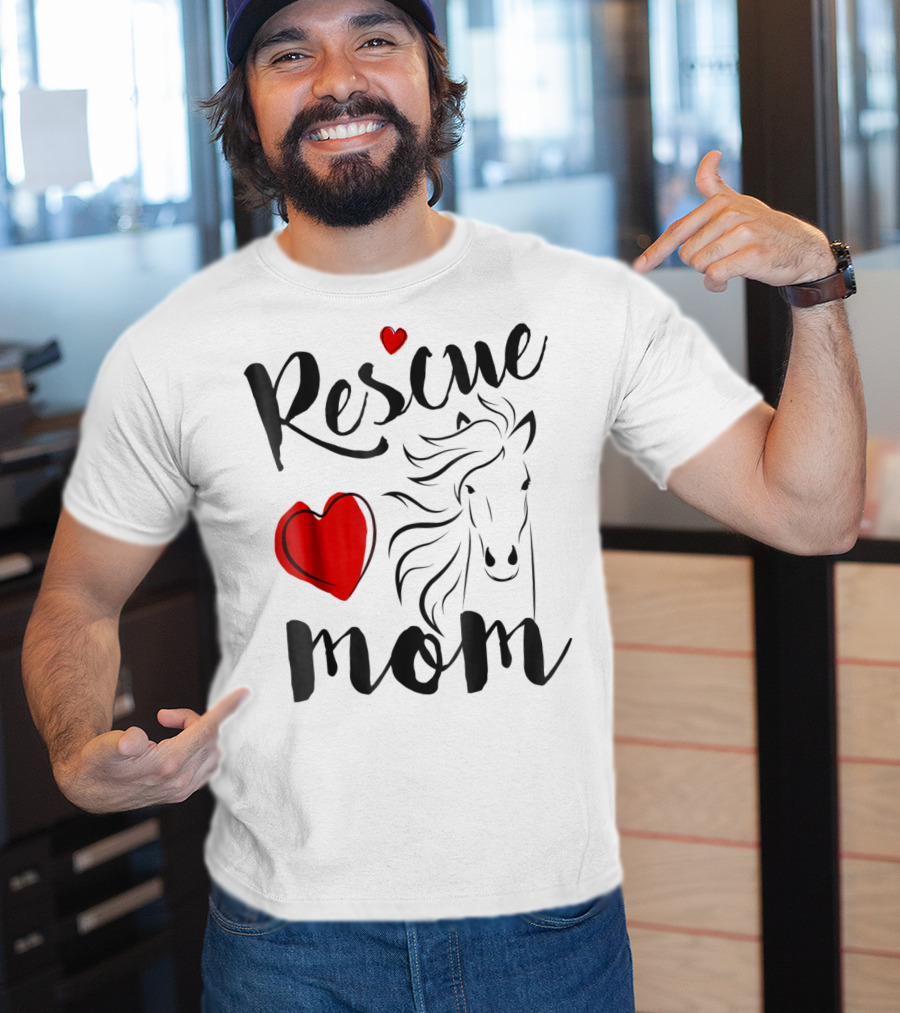 Rescue Mom Heart Horse T-Shirt