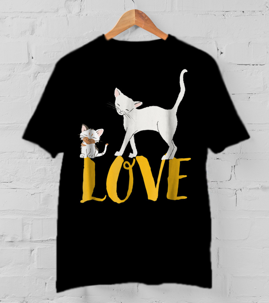 I Love Cats Vintage Love Cat Mom And Dad Cat Person 13 T-Shirt