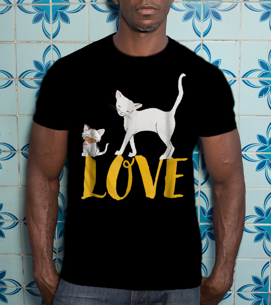 I Love Cats Vintage Love Cat Mom And Dad Cat Person 13 T-Shirt