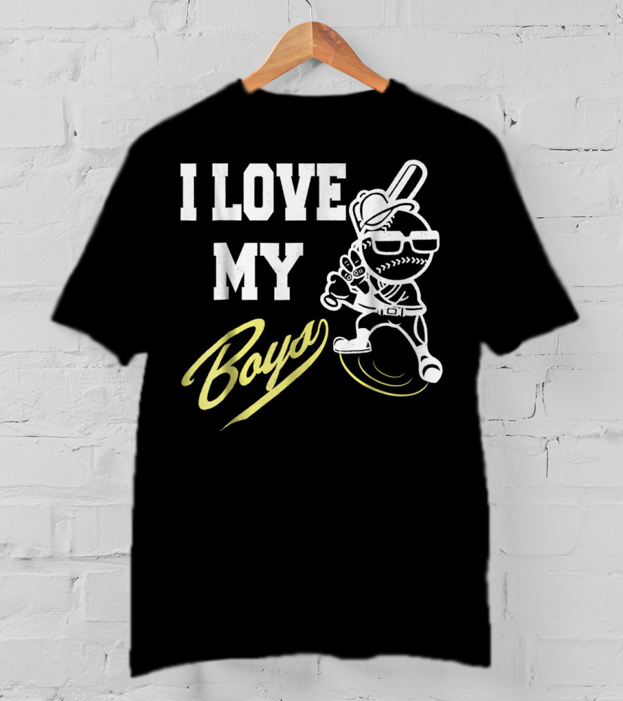 I Love My Boys Baseball Mom And Dad Cool Player T-Shirt