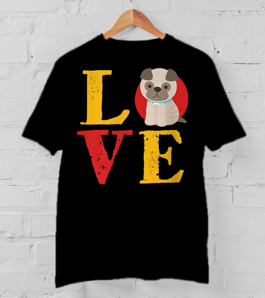 Love Pug Dog Animal Lover Puppies Mom And Dad19 T-Shirt