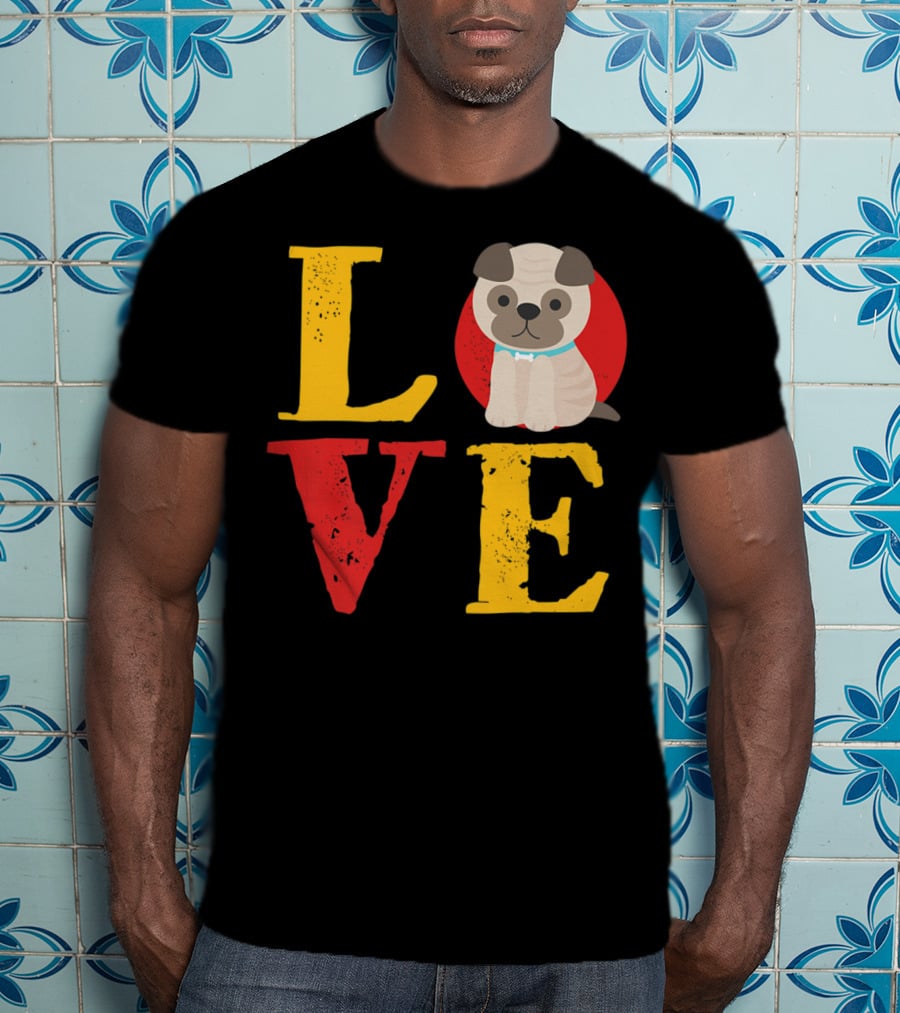 Love Pug Dog Animal Lover Puppies Mom And Dad19 T-Shirt