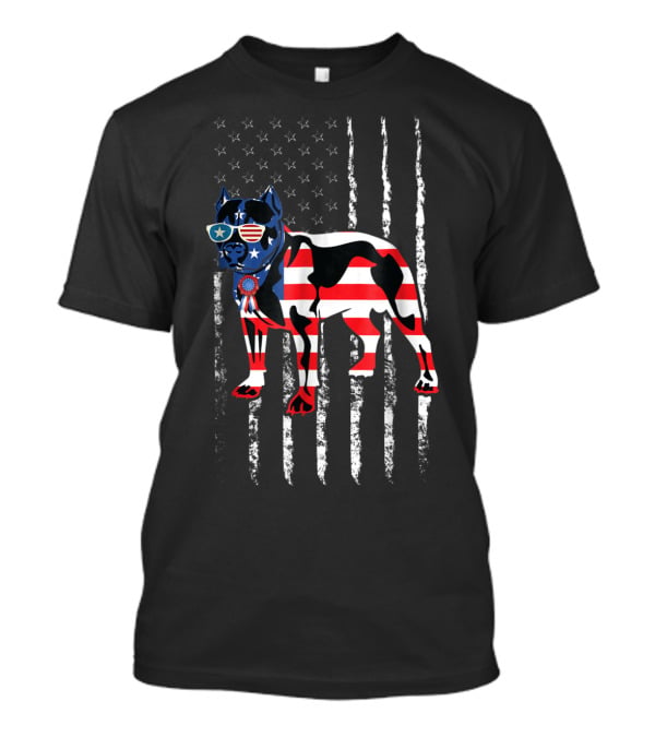 USA Flag Pitbull Dog Patriotic Design For Pitbull Owners78 T-Shirt