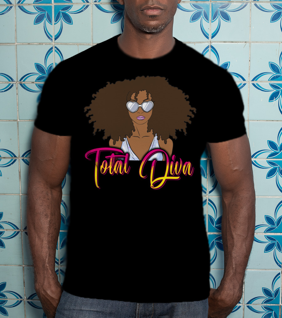 Total Diva Black Girl Magic Mom 50 Iconic Style Sunglasses Afro T-Shirt