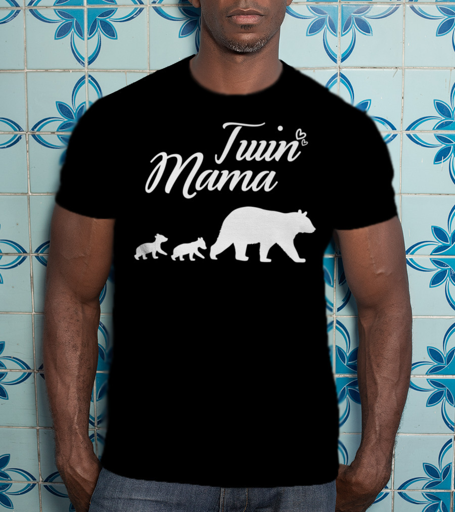 Twin Mama Bear With Cubs T-Shirt