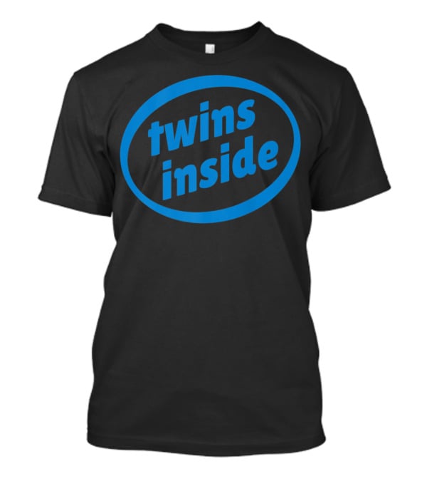 Twins Inside Logo Parody Expecting Pregnancy Announcement T-Shirt