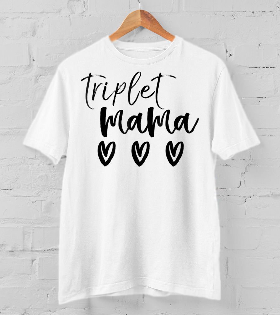 Triplet Mama Heart Trio Multiples73 T-Shirt