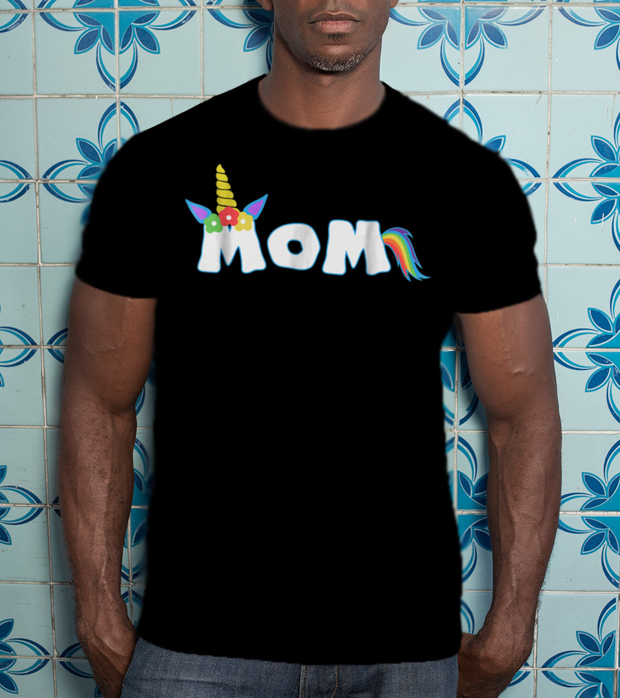 Unicorn Mom Colorful Birthday T-Shirt